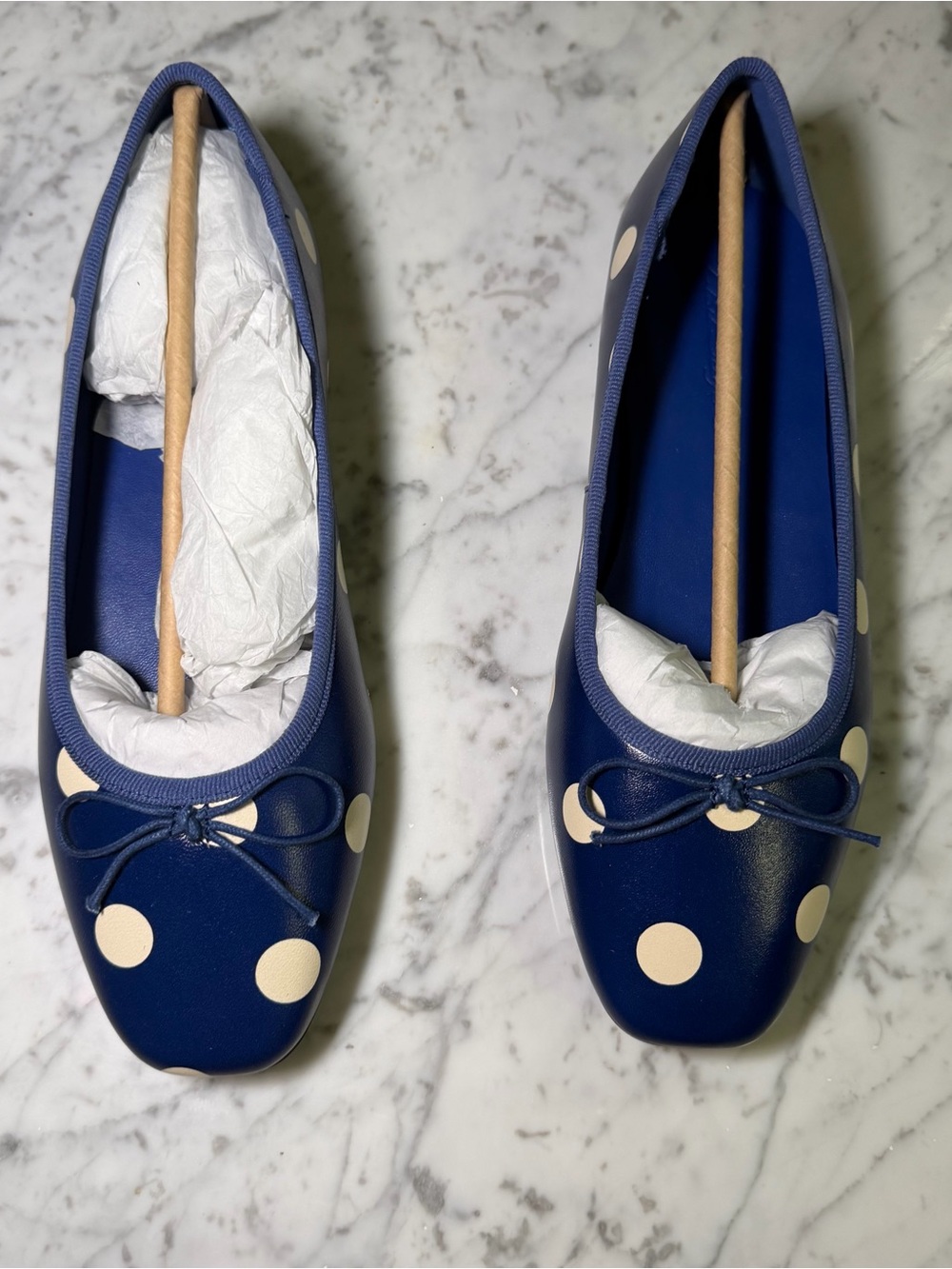New Lisa Says Gah Matilda Ballet Flats Polka Dot Blue Size 8 $188 - Picture 5 of 11